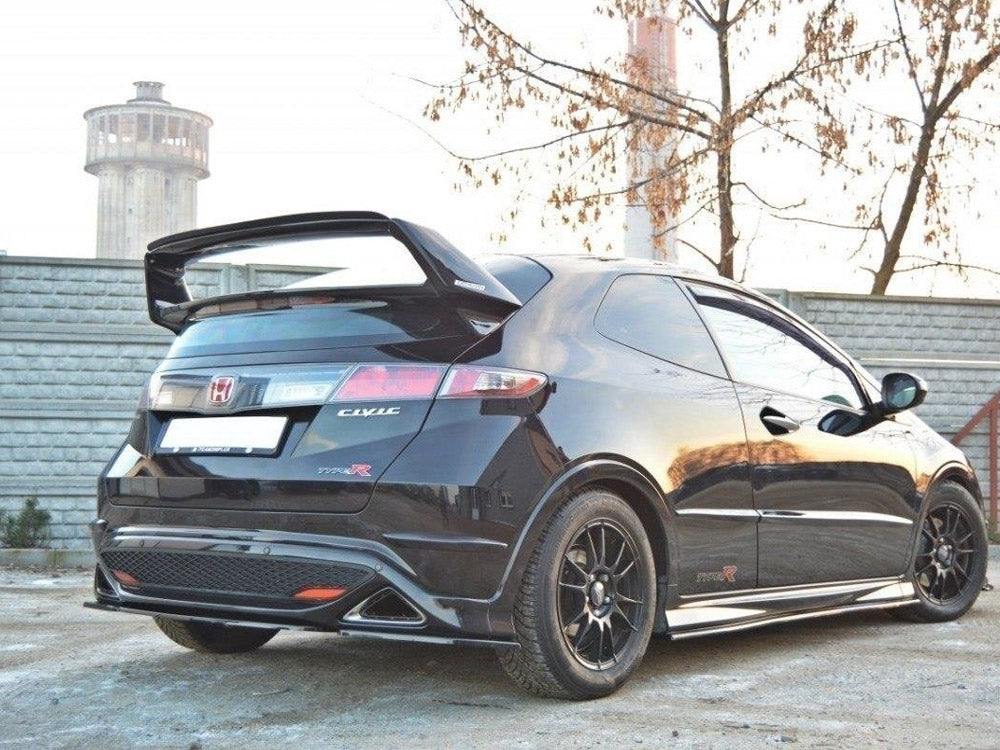 Central Rear Splitter compatible with Honda Civic VIII Type S/R (Without Vertical Bars) - Textured