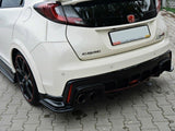 Rear Side Splitters compatible with Honda Civic IX Type R (2015-2017) - Carbon Look
