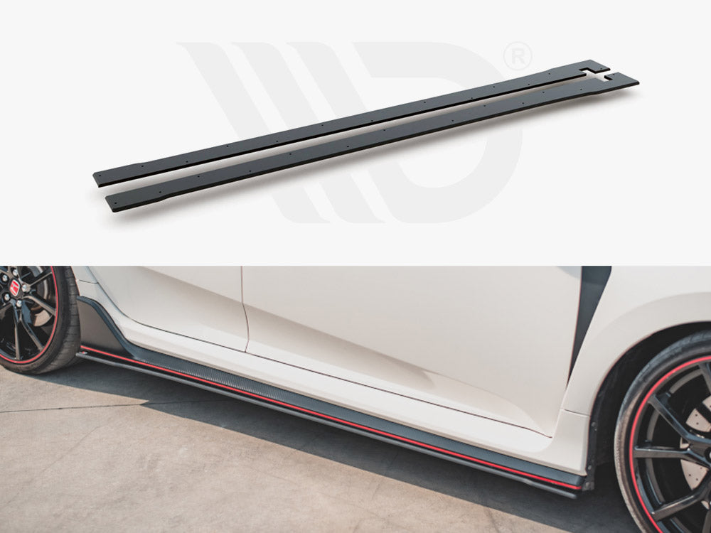 Maxton Racing Side Skirts Diffusers V2 Honda Civic X Type-r (2017-)