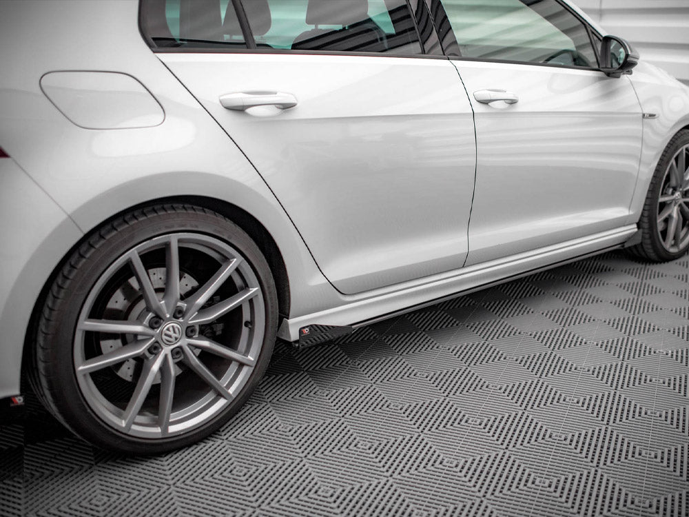 Street PRO Side Skirts Diffusers + Flaps compatible with VW Golf R Mk7