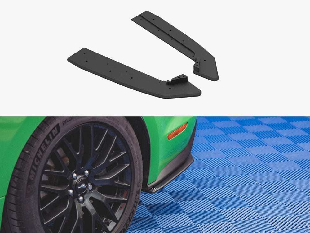 Street PRO Rear Side Splitters V.1 compatible with Ford Mustang GT Mk6 Facelift - Black-Red
