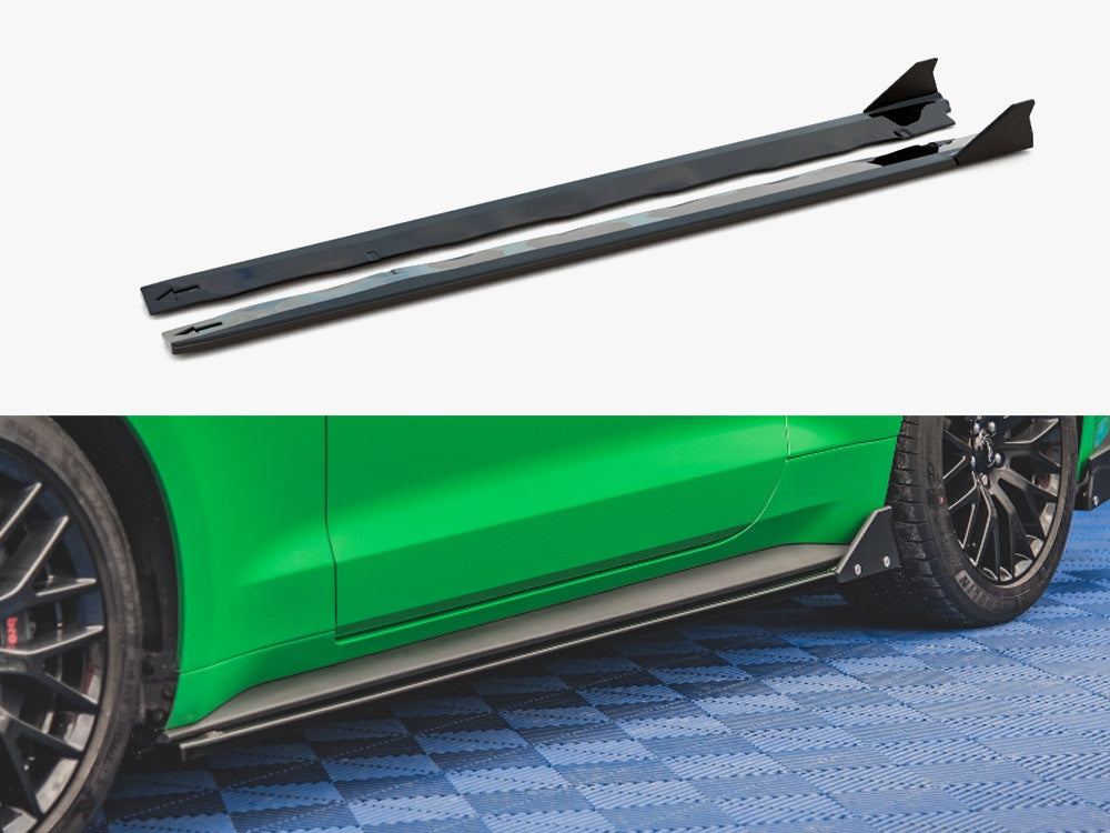 Side Skirts Diffusers + Flaps compatible with Ford Mustang GT Mk6 Facelift (2017-)