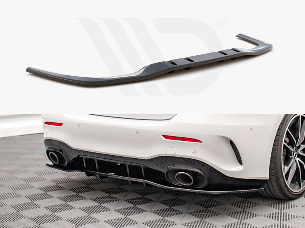 MAXTON DESIGN Central Rear Splitter V.1 (Vertical Bars) Mercedes A 35 AMG Sedan V177