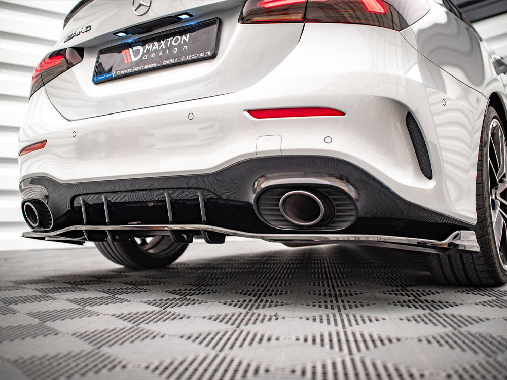 Rear Splitter (Vertical Bars) V.2 compatible with Mercedes A 35 AMG Sedan V177