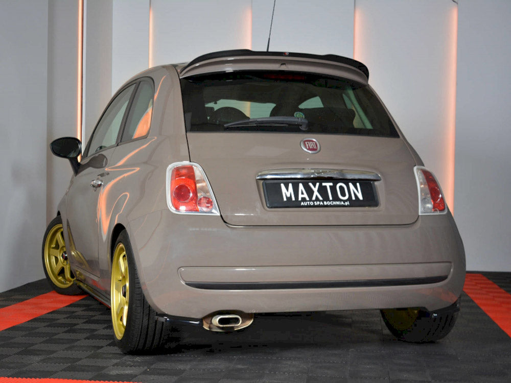 Rear Side Splitters compatible with Fiat 500 Pre-facelift (2007-2014) - Carbon Look