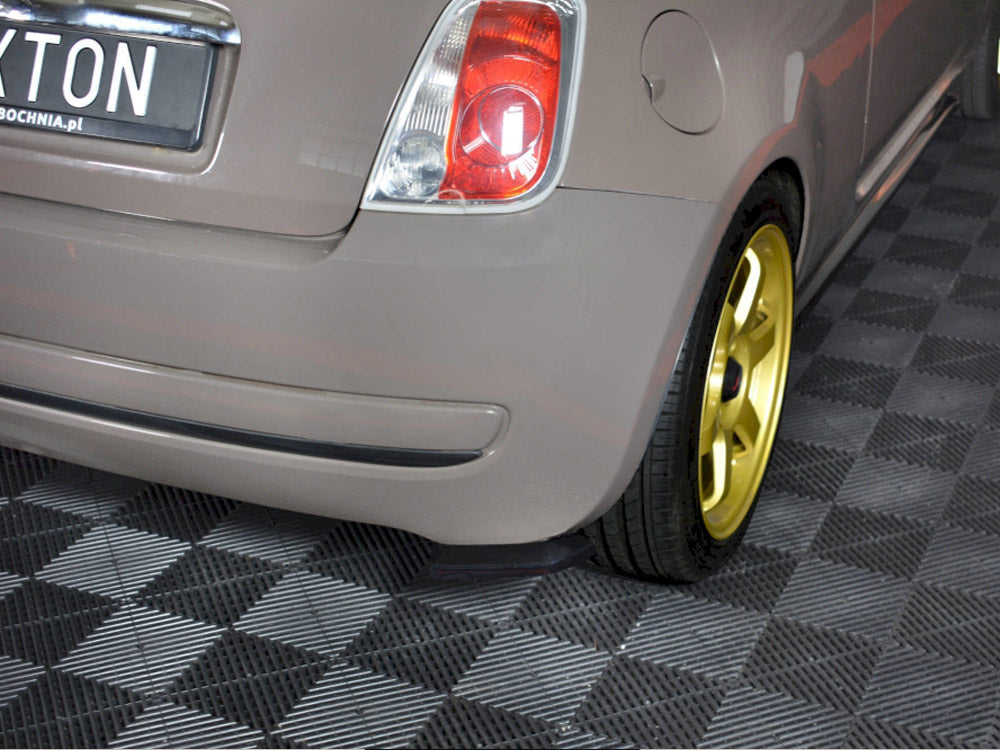 Rear Side Splitters compatible with Fiat 500 Pre-facelift (2007-2014) - Carbon Look