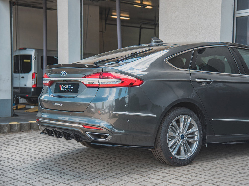 Rear Side Splitters compatible with Ford Mondeo Vignale Mk5 Facelift - Carbon Look