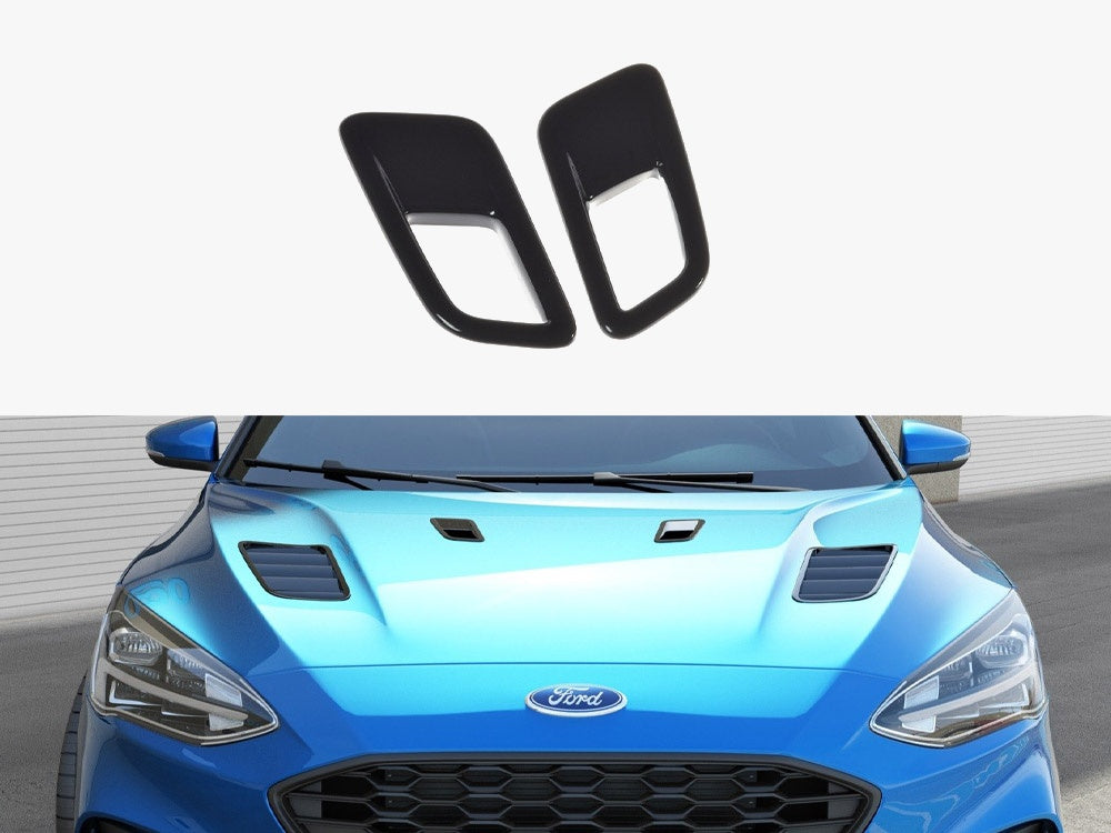 Bonnet Vents (Smaller Ones) compatible with Ford Focus Mk4 ST-Line (2018-UP) - Carbon Look