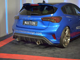 Rear Side Splitters V.2 compatible with Ford Focus ST-Line Mk4 - Carbon Look