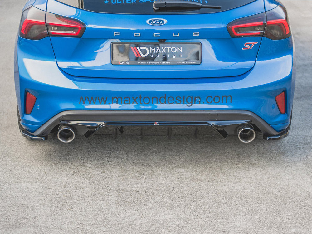 Rear Side Splitters compatible with Ford Focus Mk4 ST (2019-) - Carbon Look