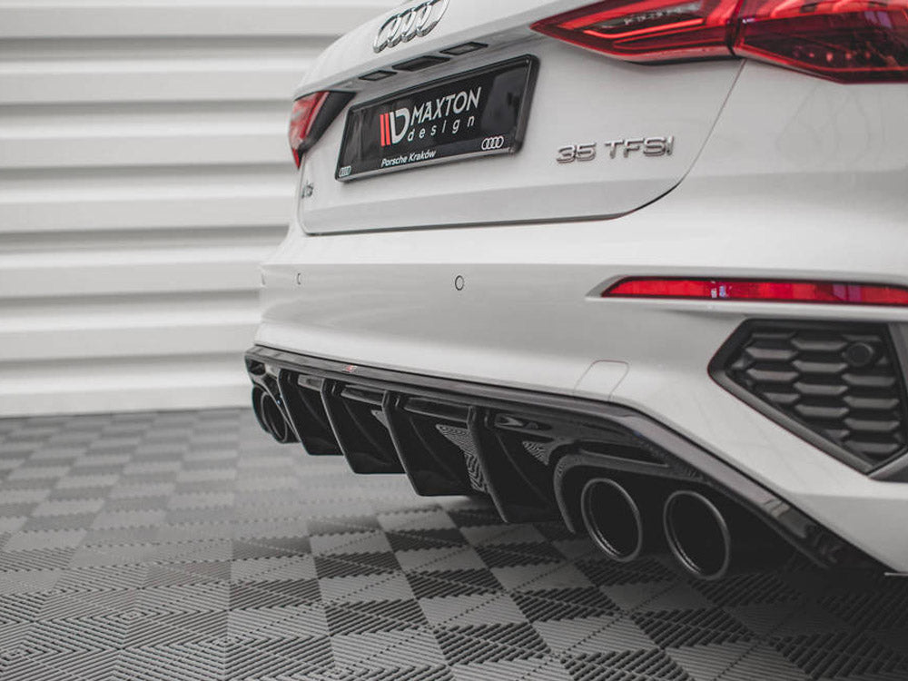 Rear Valance + Exhaust Ends Imitation compatible with Audi A3 S Line Sportback 8Y