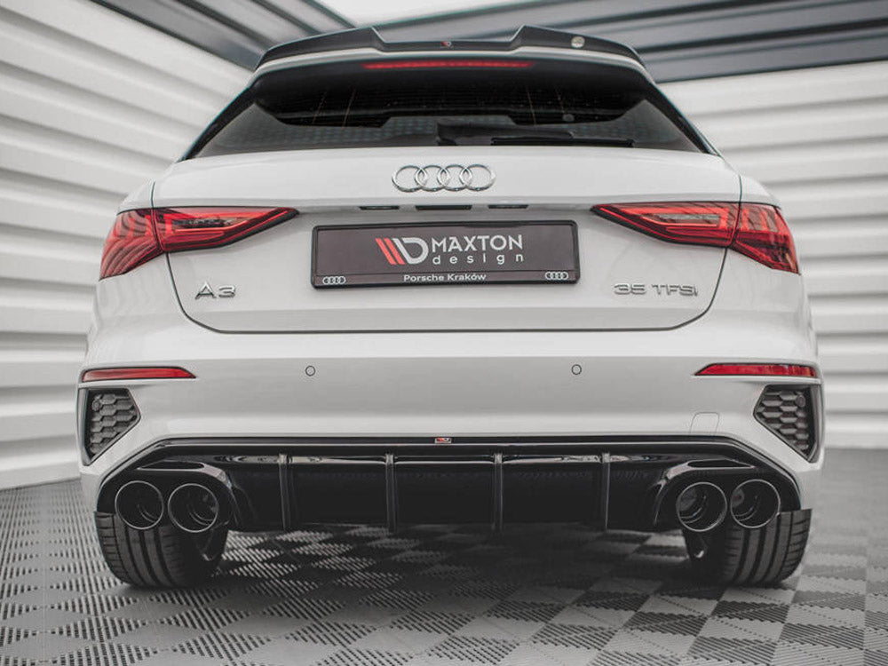 Rear Valance + Exhaust Ends Imitation compatible with Audi A3 S Line Sportback 8Y