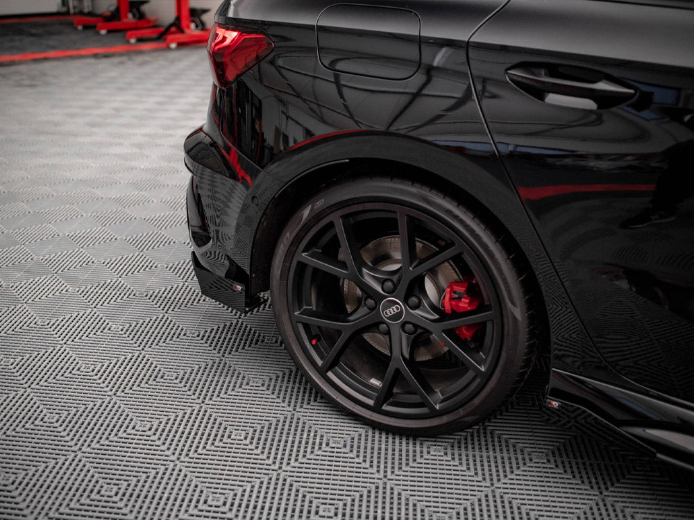 Street PRO Rear Side Splitters + Flaps compatible with Audi RS 3 Sportback 8Y