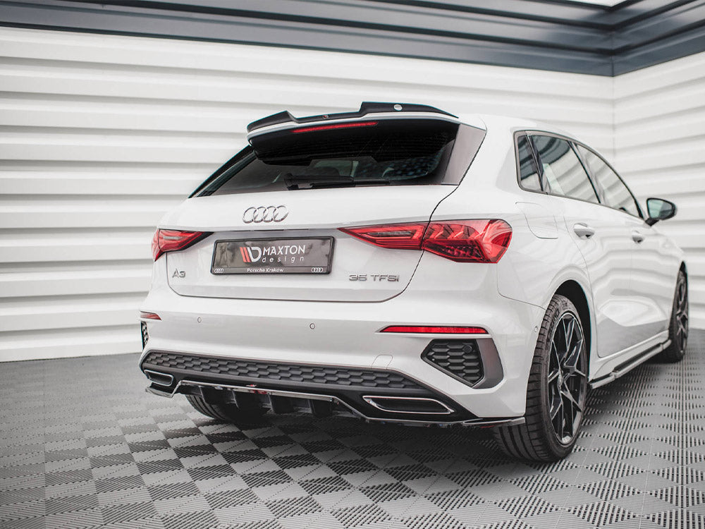 MAXTON DESIGN Central Rear Splitter (Vertical Bars) Audi A3 S-line Sportback 8Y (2020-)