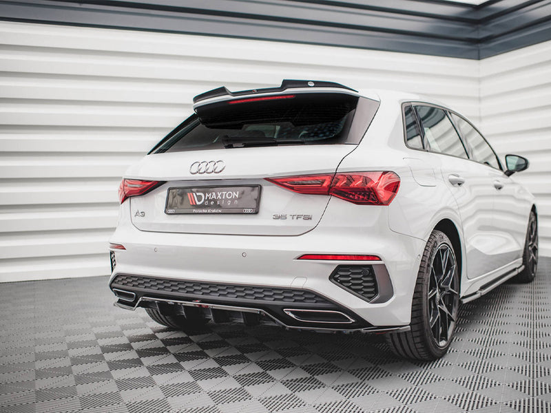 MAXTON DESIGN Central Rear Splitter (Vertical Bars) Audi A3 S-line Sportback 8Y (2020-)
