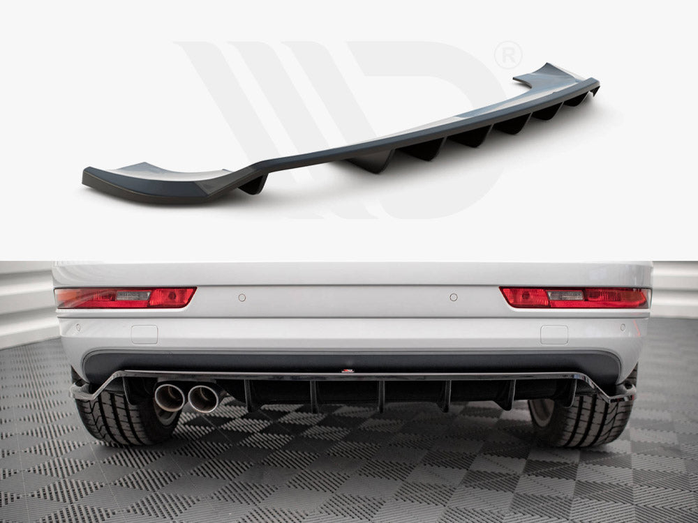 MAXTON DESIGN Central Rear Splitter (Vertical Bars) Audi Q3 8U Facelift (2014-2018)