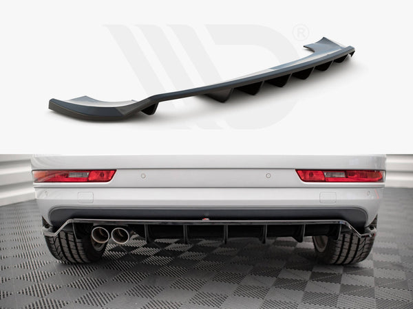 MAXTON DESIGN Central Rear Splitter (Vertical Bars) Audi Q3 8U Facelift (2014-2018)