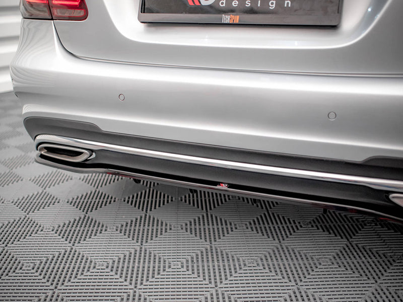 MAXTON DESIGN Central Rear Splitter (Vertical Bars) Mercedes E Amg-Line Sedan W212 Facelift (2012-2016)