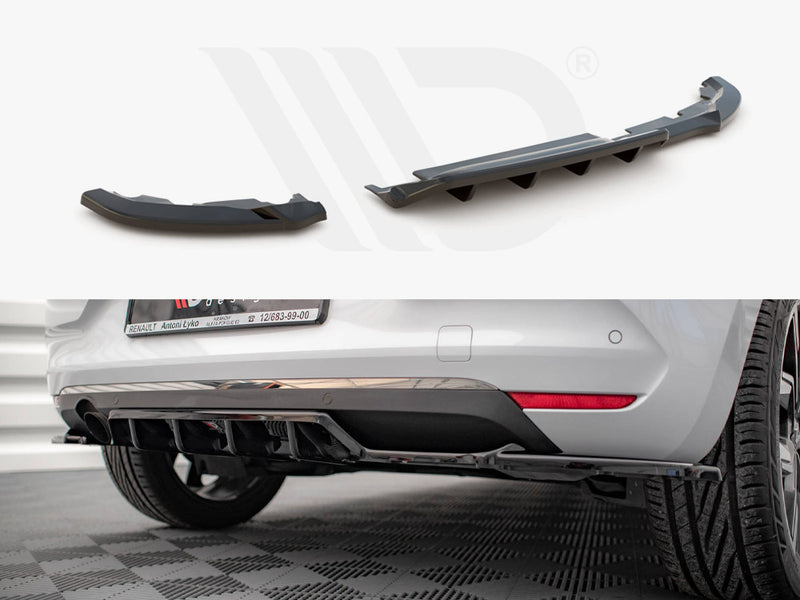 MAXTON DESIGN Central Rear Splitter (Vertical Bars) Renault CLIO Mk5 (2019-)