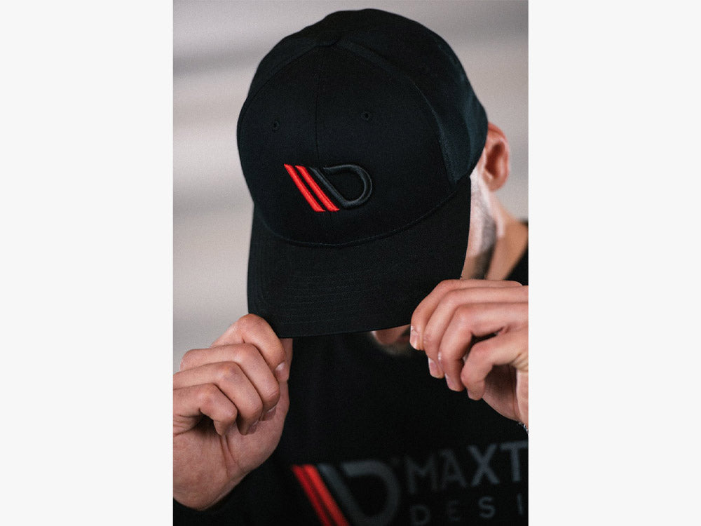 MAXTON DESIGN Baseball CAP - Black/red/black