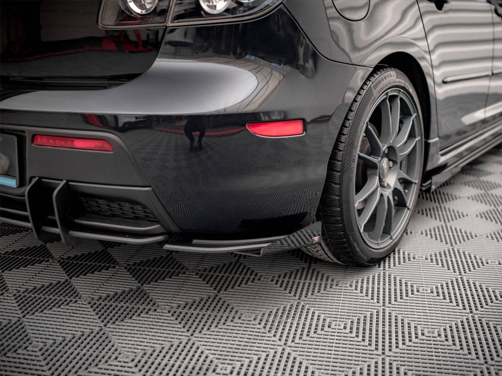 Street PRO Rear Side Splitters (+flaps) Mazda 3 MPS MK1 (2006-2008)