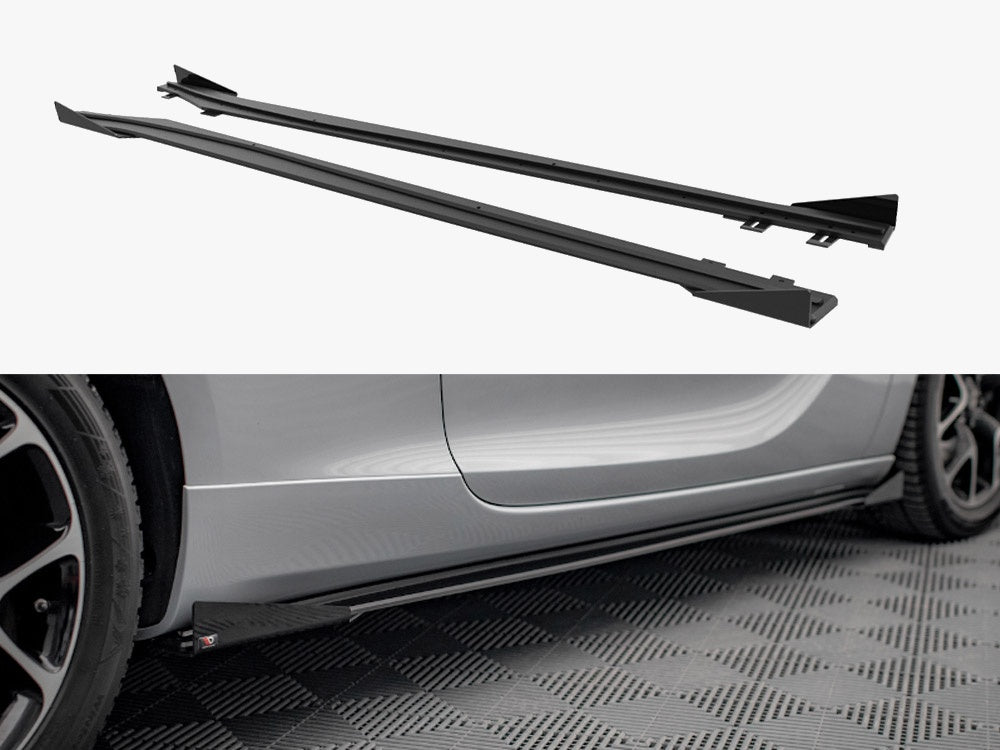 Street PRO Side Skirts Diffusers + Flaps compatible with Opel Astra GTC OPC Line J