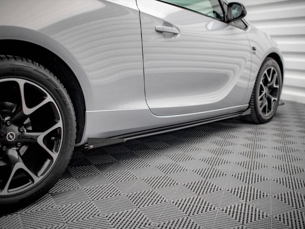 Street PRO Side Skirts Diffusers + Flaps compatible with Opel Astra GTC OPC Line J