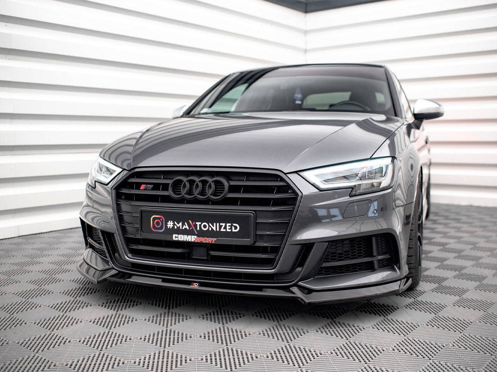 Front Splitter V.3 compatible with Audi S3 / A3 S Line Sportback 8V Facelift