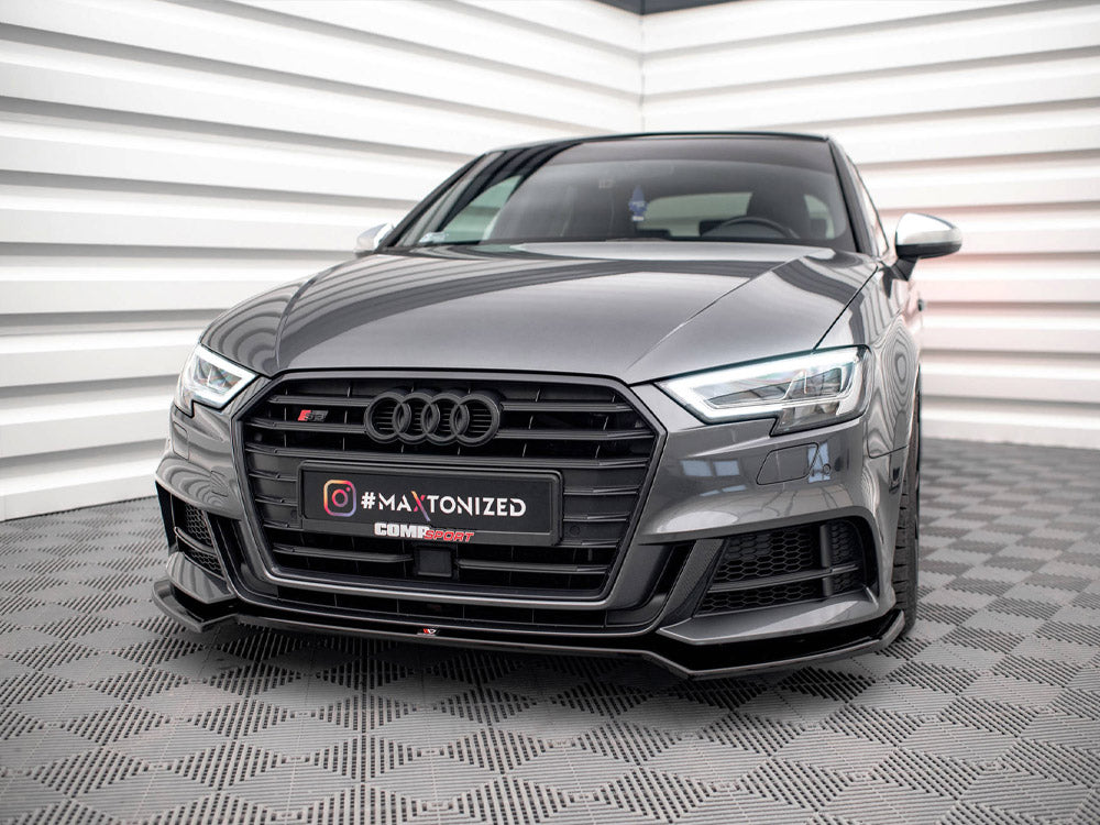 Front Splitter V.2 compatible with Audi S3 / A3 S Line Sportback 8V Facelift