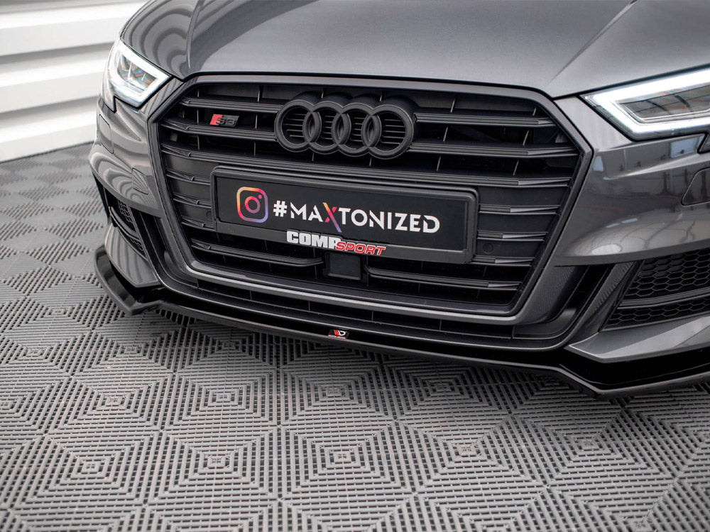 Front Splitter V.2 compatible with Audi S3 / A3 S Line Sportback 8V Facelift
