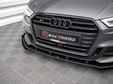 Street PRO Front Splitter V.1 + Flaps compatible with Audi S3 / A3 S Line Sportback 8V Facelift