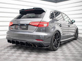 Street PRO Rear Side Splitters (+Flaps) compatible with Audi S3 Sportback 8V Facelift