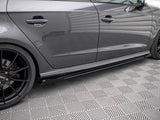 Street PRO Side Skirts Diffusers + Flaps compatible with Audi S3 / A3 S Line Sportback 8V Facelift