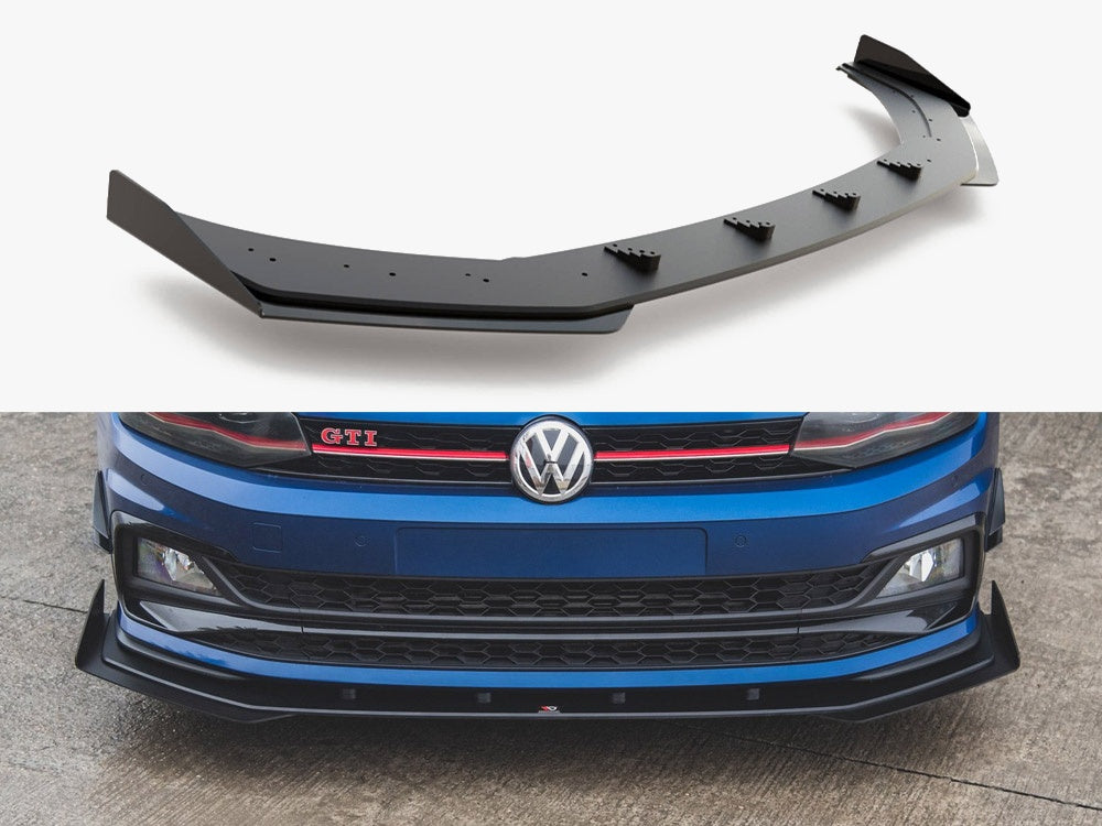 Street PRO Front Splitter + Flaps compatible with VW Polo GTI Mk6