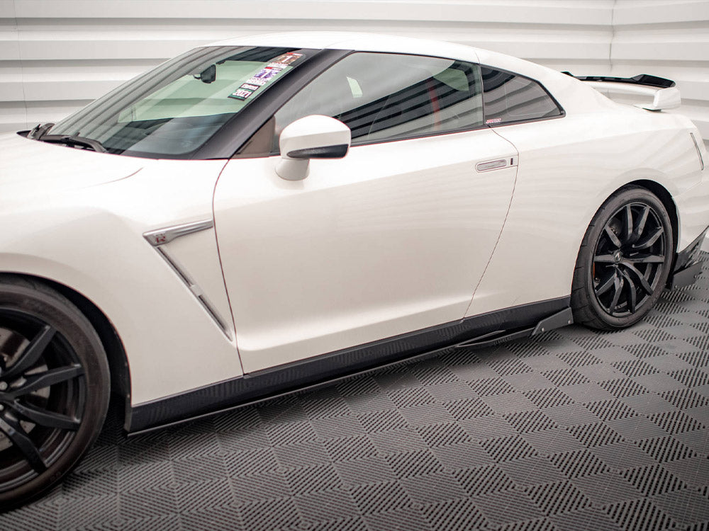 Side Skirts Diffusers + Flaps compatible with Nissan GT-R R35 1st Facelift
