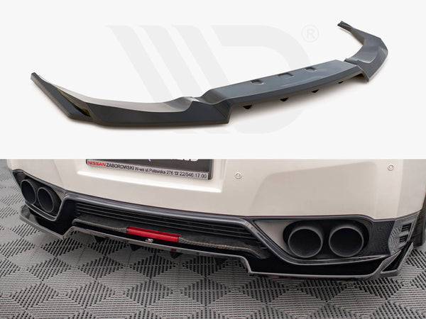 MAXTON DESIGN Central Rear Splitter (Vertical Bars) Nissan GTR R35 Facelift
