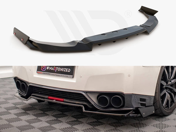 MAXTON DESIGN Central Rear Splitter + Flaps Nissan GTR R35 Facelift