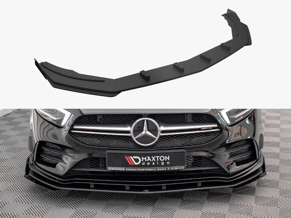 Street PRO Front Splitter + Flaps compatible with Mercedes A35 AMG / AMG Line Aero Pack W177