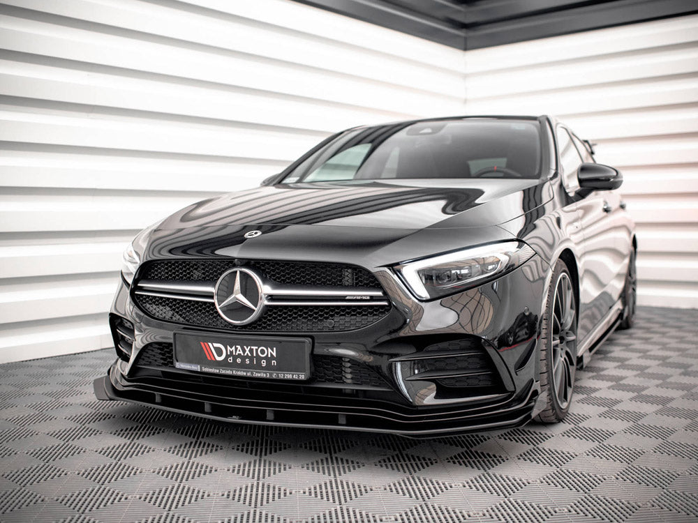Street PRO Front Splitter + Flaps compatible with Mercedes A35 AMG / AMG Line Aero Pack W177