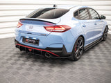 Street Pro Rear Side Splitters compatible with Hyundai i30 N Fastback Mk3 Facelift - Black-Red