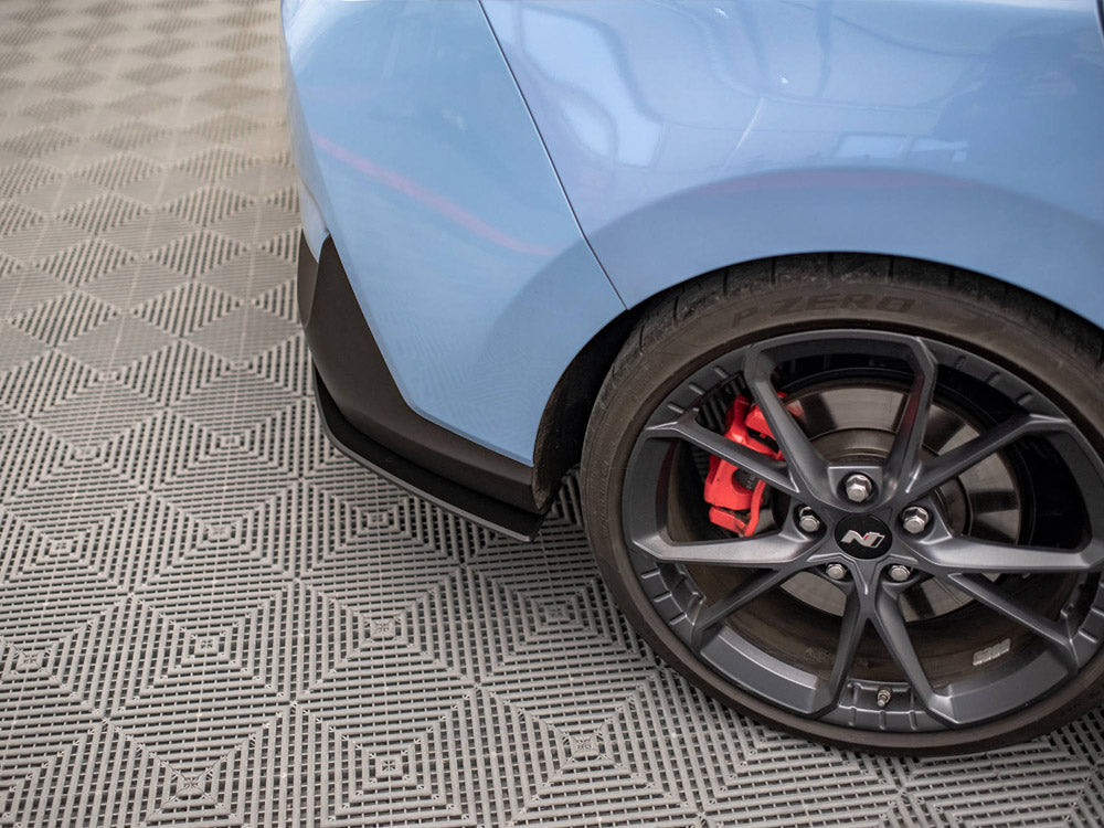 Street Pro Rear Side Splitters compatible with Hyundai i30 N Fastback Mk3 Facelift - Black-Red