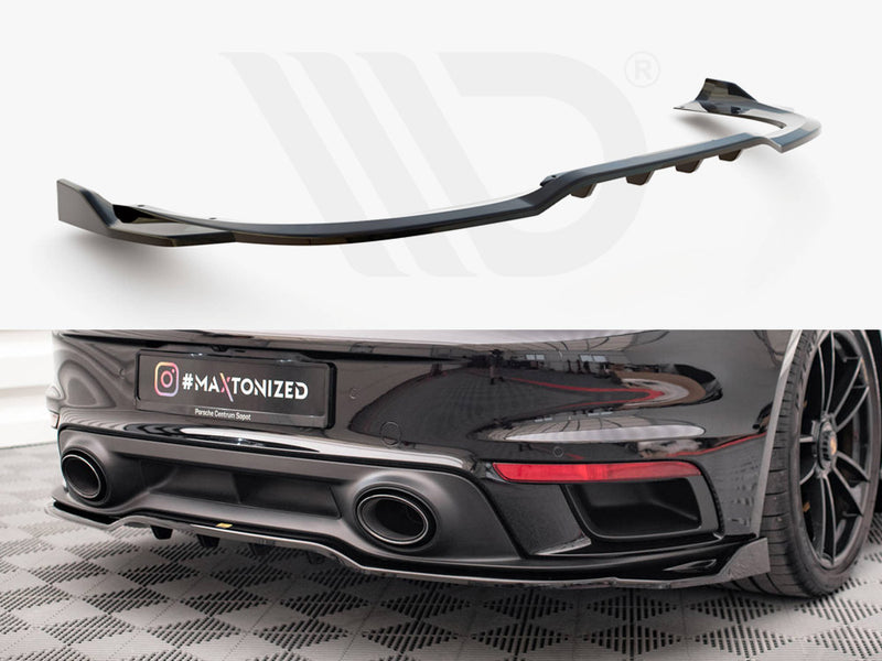 MAXTON DESIGN Central Rear Splitter (Vertical Bars) Porsche 911 Turbo S 992