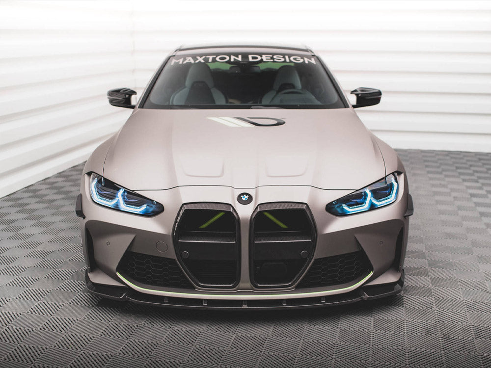 Carbon Fiber Front Grill + License Plate Holder Base compatible with BMW M4 G82