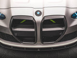 Carbon Fiber Front Grill + License Plate Holder Base compatible with BMW M4 G82
