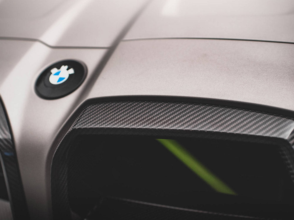 Carbon Fiber Front Grill + License Plate Holder Base compatible with BMW M4 G82