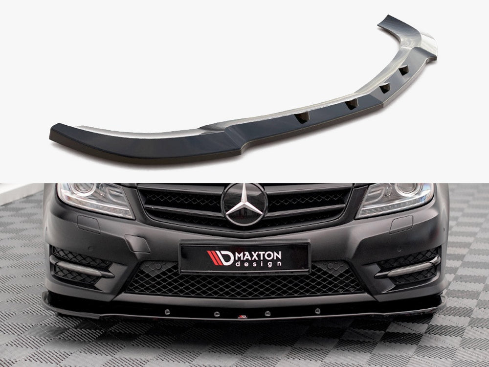 Front Splitter V.2 compatible with Mercedes-Benz C Coupe / Sedan / Estate AMG Line C204 / W204 Facelift / S204 Facelift