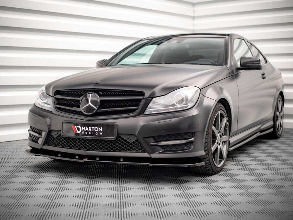 Front Splitter V.2 compatible with Mercedes-Benz C Coupe / Sedan / Estate AMG Line C204 / W204 Facelift / S204 Facelift