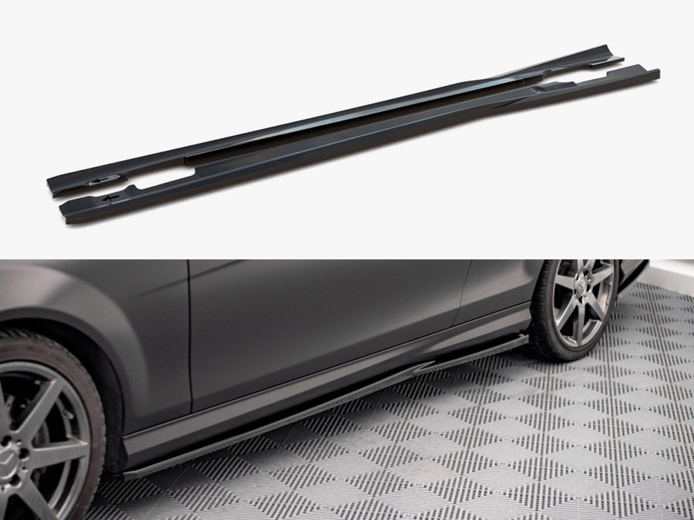 Side Skirts Diffusers compatible with Mercedes-Benz C Coupe / Sedan / Estate AMG Line C204 / W204 Facelift / S204 Facelift