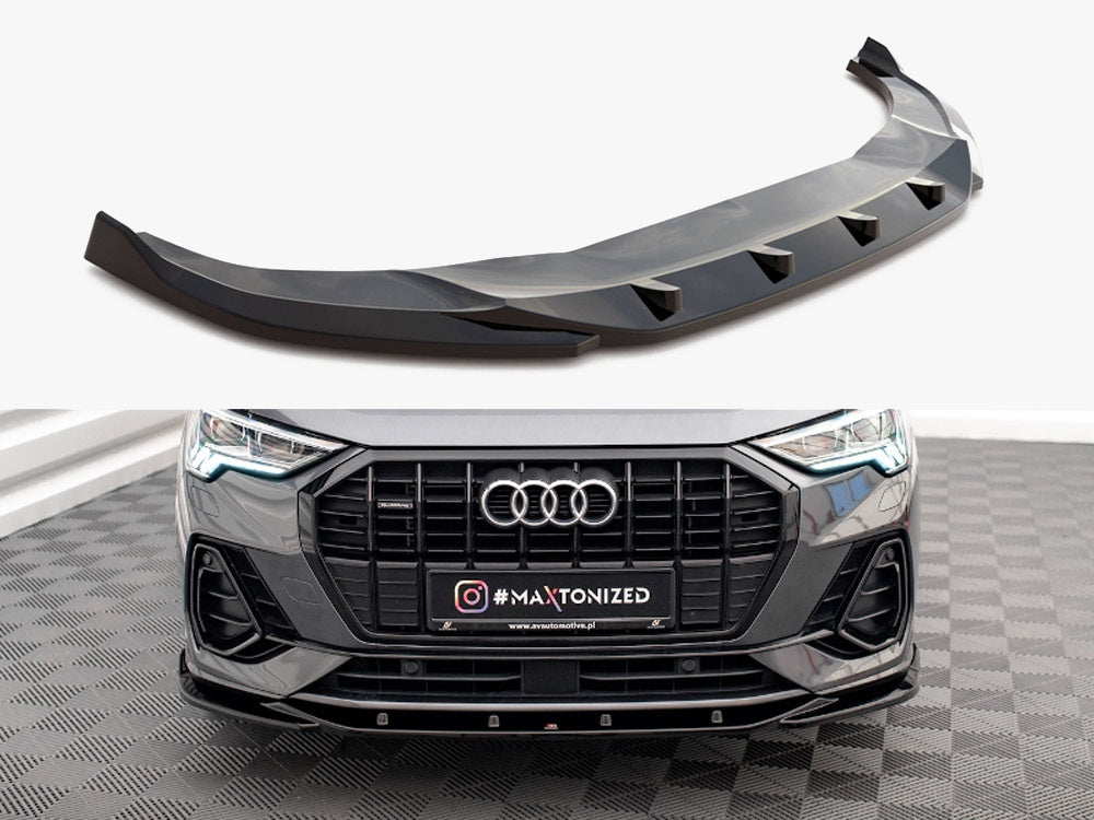 Front Splitter V.3 compatible with Audi Q3 Sportback / SUV S Line F3