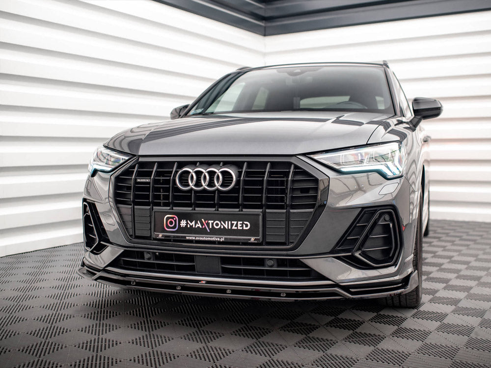 Front Splitter V.4 compatible with Audi Q3 Sportback / SUV S Line F3